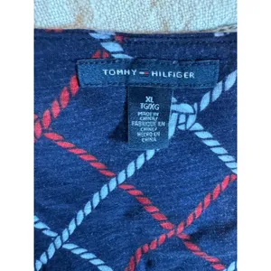 Tommy Hilfiger Women XL Navy Red Rope Print Faux Wrap Tall Girl Friendly thumbnail 6
