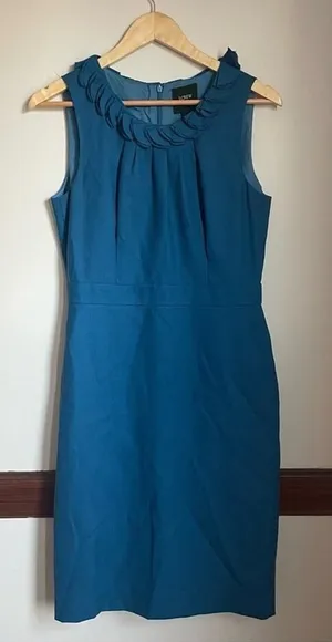 J. Crew Suiting Blue Sheath Career Dress Shift Office size 6 Classic Preppy‎ thumbnail 1