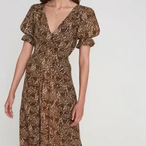 Faithfull the Brand Maggie Midi Dress Leopard Sz 6 thumbnail 3