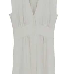 ba&sh Lady Dress Women XS Off-White‎ Sleeveless Button Front Midi Parisian Chic thumbnail 6