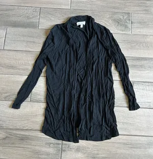 Black Open-Front Women's Cover-Up Cardigan thumbnail 1