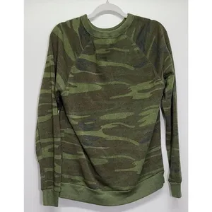 Alternative Sweater Womens Size‎ Medium Crew Neck Green Camouflage thumbnail 2