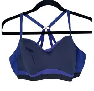 Brooks Womens XL Fineform Crossback Sports Bra Navy Blue thumbnail 1