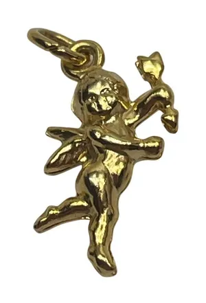 Gold-Tone Angel Cupid Charm Pendant For Jewelry Making Or Necklace Accent A402 thumbnail 1