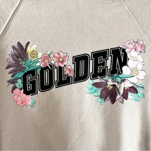 Golden Goose Floral Graphic Sweatshirt in Tan / Beige NWT thumbnail 4