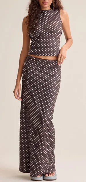 Altar’d State Polka Dot Maxi Skirt thumbnail 1