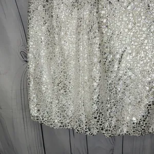 Vintage Jessica McClintock White and Silver Strapless Mini Cocktail Party Dress thumbnail 4