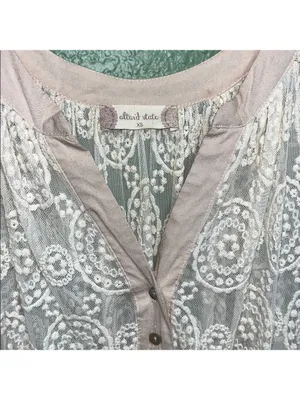 Sheer Floral Lace Dress Cottagecore Farmhouse Beach Vacation Boho Cruise thumbnail 4