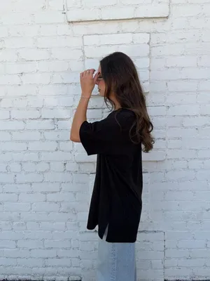 Vintage black beaded oversized t-shirt sz XL #fairycore #whimsygoth thumbnail 3
