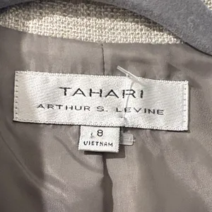 Tahari ASL Houndstooth Blazer and skirt in gold and white 6 thumbnail 2