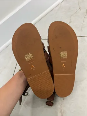 Anthropologie Brown Double Buckle Gladiator Sandals Size 36 EU thumbnail 5