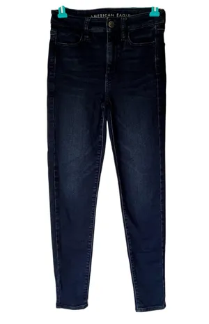 American Eagle Dark Wash Indigo Super High Rise Jegging Super Stretch Size 2 Reg thumbnail 1