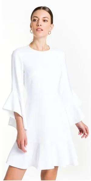 ALC Cassidy White Flounce Sleeve Mini Dress thumbnail 1
