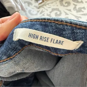 Wrangler Retro High Rise Wide Leg Flare Jeans Front Patch Pockets Size 25x36 NWT thumbnail 7