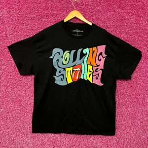The Rolling Stones Groovy Spellout with Hot Lips Rock Tee 1X thumbnail 1