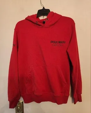 Doux bisou madeline Renee red hoodie size small thumbnail 1
