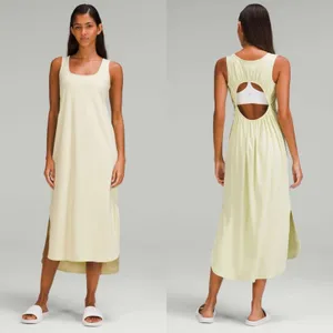 Lululemon Open Back Pima Cotton Midi Tank Dress Sleeveless Womens Size 6 thumbnail 2