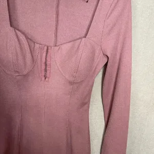 ASTR The Label Blush Ribbed Long Sleeve Bodycon Dress Knee Length Size M thumbnail 5