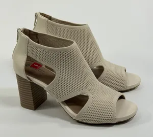 Giani Bernini Size-6M Womens Arisiaaf Knit Block Heel Beige Sandals Bootie thumbnail 1