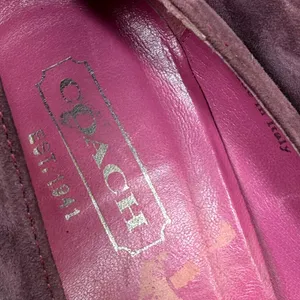 Coach Aubry P554 Burgundy Suede Horsebit Loafer Pumps Made in Italy Womens 6.5 B thumbnail 4