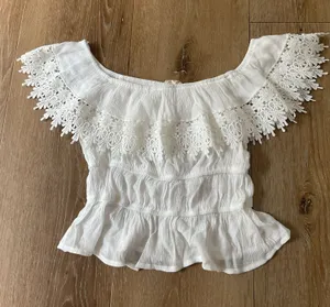 White laced off the shoulder top thumbnail 1