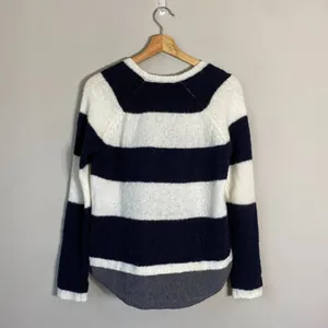 Anthropologie Sita Murt Long Sleeve Striped Wool Sweater Women Small Black White thumbnail 3