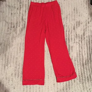 Victoria's Secret Red Polka Dot Pajama Pants Leopard Trim XS Regular thumbnail 2