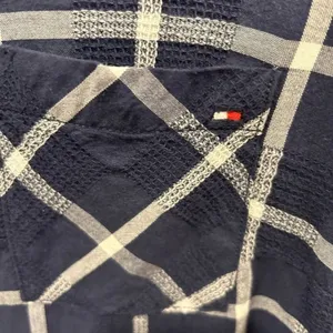 Tommy Hilfiger Womens Navy Blue White Plaid Long Sleeve Button Down Shirt Size M thumbnail 3