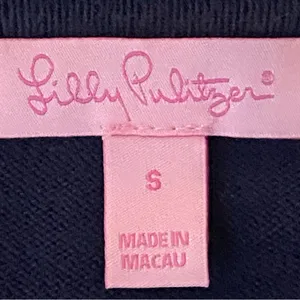 LILLY PULITZER Navy & Gold Greek Key Keane Cardigan Sweater Buttons Small thumbnail 12