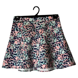Club‎ Monaco Skirt Women 4 Pink Blue Floral A Line Skater Mini Boho Cottagecore thumbnail 2