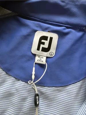 Footjoy Lightweight Periwinkle Striped Full Zip Jacket Womens Size L Golf NWT thumbnail 6