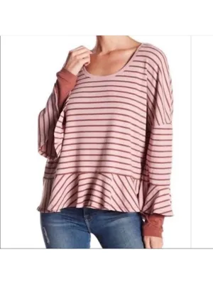 Free People We The Free Thermal Ruffled Top Size XS thumbnail 3