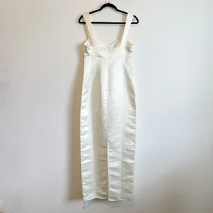 Reformation | NWT Willy Satin Sweetheart Maxi Dress in Ivory White Size 4 thumbnail 6
