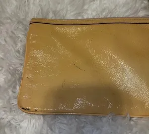 Coach Womens Wristlet Leather with Felt Detail Neutral Colored / Y2K thumbnail 5