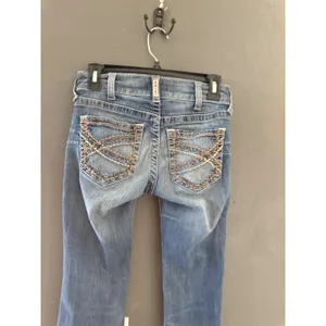 Ariat REAL Denim Womens 25R Bootcut Jeans Medium Wash Contrast Stitch Western thumbnail 4
