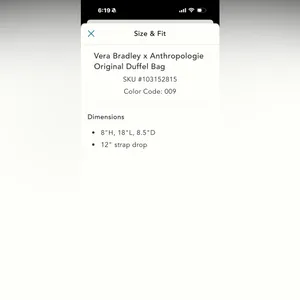 Anthropologie x Vera Bradley Original Duffle Bag thumbnail 4