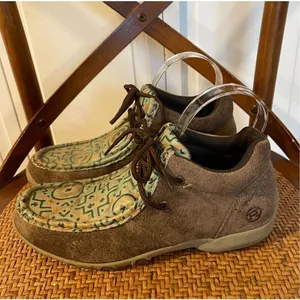 Roper leather mosaic printed booties size 8 Brown thumbnail 6