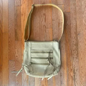 tan vintage cream lucky brand leather purse thumbnail 1