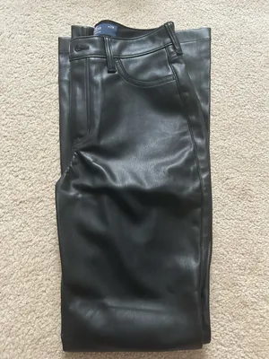 Hollister High-Rise Leather Flare Vegan Pants thumbnail 2