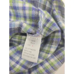 Woolrich Flannel Shirt Womens XL Plaid Blue Green Button Down EUC thumbnail 4