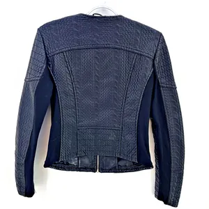 New York & Company Black Moto Jacket Vegan XSmall Fabric Stretch Sides thumbnail 3
