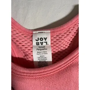 JoyLab Pink coral Seamless Cropped Tank Top High Neck Racerback Mesh Small NEW thumbnail 3