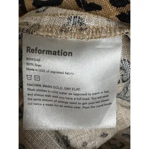 REFORMATION Cady Mini Skirt Women Brown Leopard Animal Print Linen 90s Y2K thumbnail 4