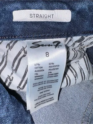 Seven7 Premium Brand Jeans Womens Sz 8 Straight Leg‎ Medium Wash Blue Denim thumbnail 6