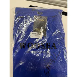 WOOSEA Royal Blue High Neck Ruffle Split Bodycon Mermaid Evening Dress size S thumbnail 5