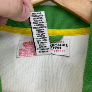 Abercrombie & Fitch White Green Tennis Swimming Club Zip Up Jacket‎ Size M Y2K thumbnail 5