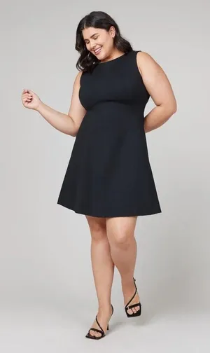 Womens Size XS Spanx Fit & Flare Dress Black EUC thumbnail 2
