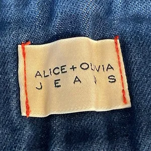 Alice + Olivia Blue Pleated Palazzo Baggy Wide Leg High Rise Denim Jeans Sz 24 thumbnail 6