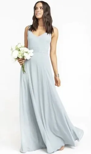 Show Me Your Mumu Jenn Maxi Dress in Silver Sage Crisp Blue‎ V Neck| XL | NWT thumbnail 1