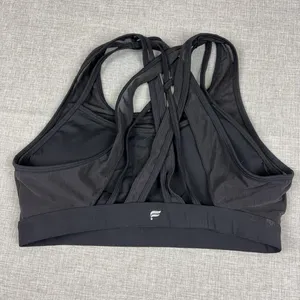 Fabletics Sports Bra Womens Medium Black Strappy Crossback Pullover Stretch thumbnail 2